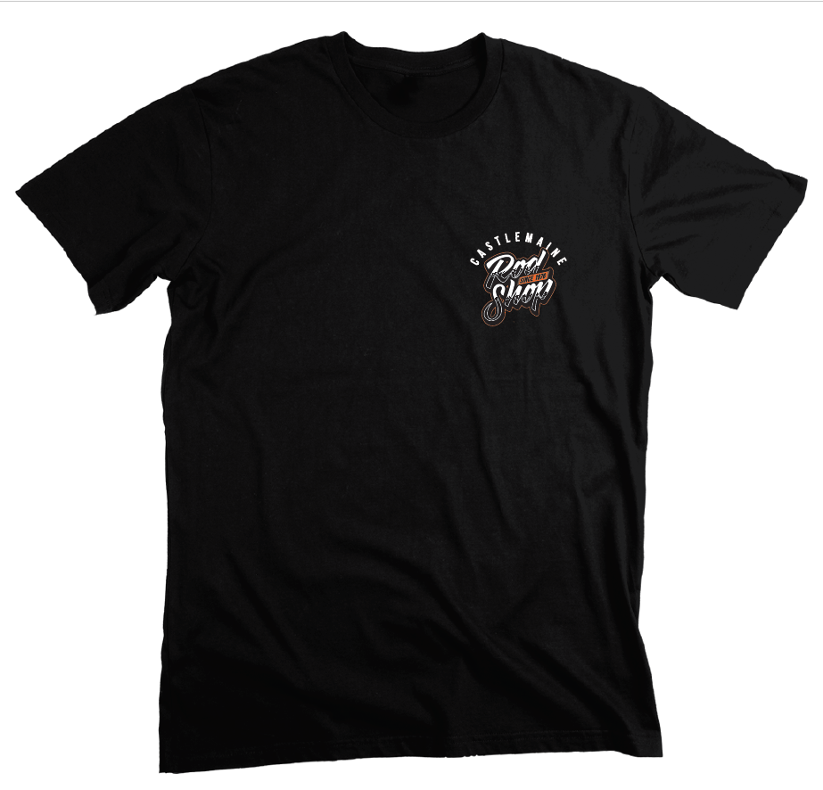 Castlemaine Rod Shop T-Shirt - Orange Logo